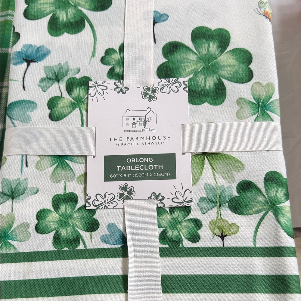 The Farmhouse Clover Green Tablecloth